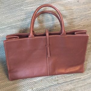 Gently used Leather-like brown handbag